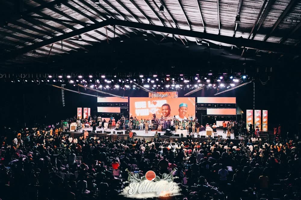 Worship leaders ministering on stage